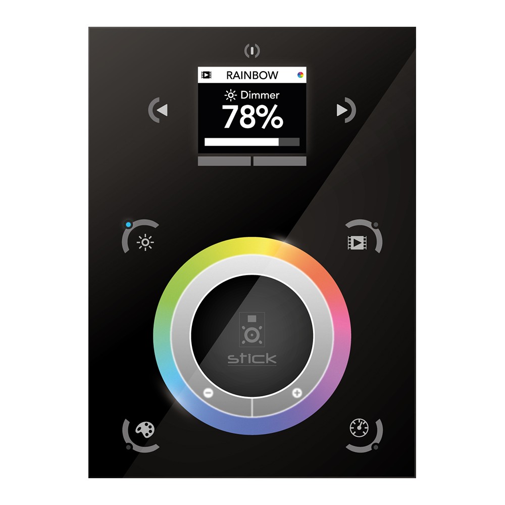 STICK-DE3-BLACK STICK-DE3 тъчскрийн контролер за управление на осветление със стъклен панел, за вграждане Nicolaudie Architectural | AVStore