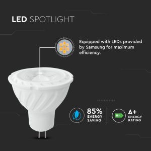 LED луничка 6.5W GU5.3 6400K Samsung чип VT-267 V-TAC | AVStore