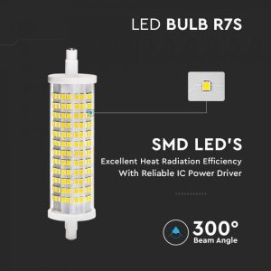 LED крушка 16W R7S 3000K керамична VT-2118 V-TAC | AVStore