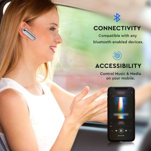 Bluetooth слушалка с микро USB зареждане Wireless Headset VT-6800 V-TAC бяла | AVStore