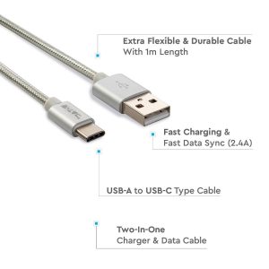 Кабел за зареждане Fast Charge и прехвърляне на данни USB Type C серия Platium V-TAC | AVStore