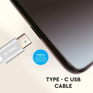 Кабел за зареждане Fast Charge и прехвърляне на данни USB Type C серия Platium V-TAC | AVStore