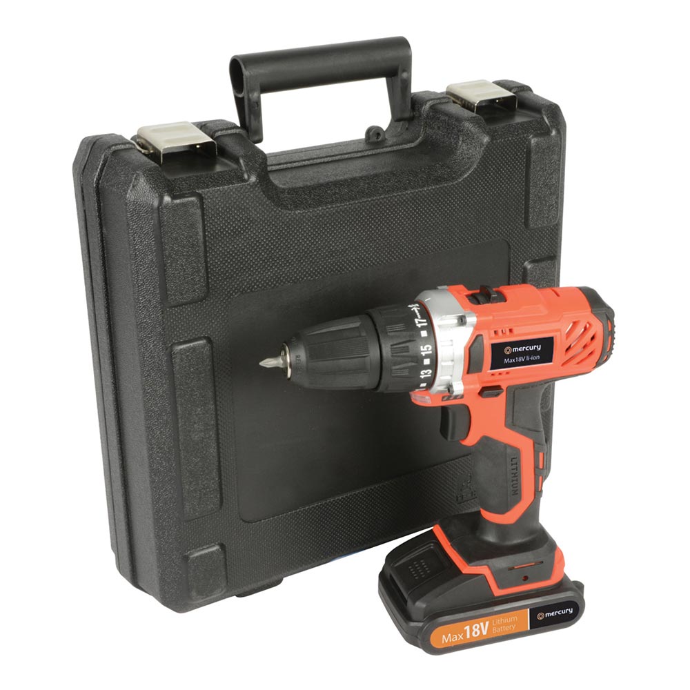 10 Акумулаторен ударен винтоверт бормашина 18V комплект с куфар, 12 аксесоара, батерия | AVStore