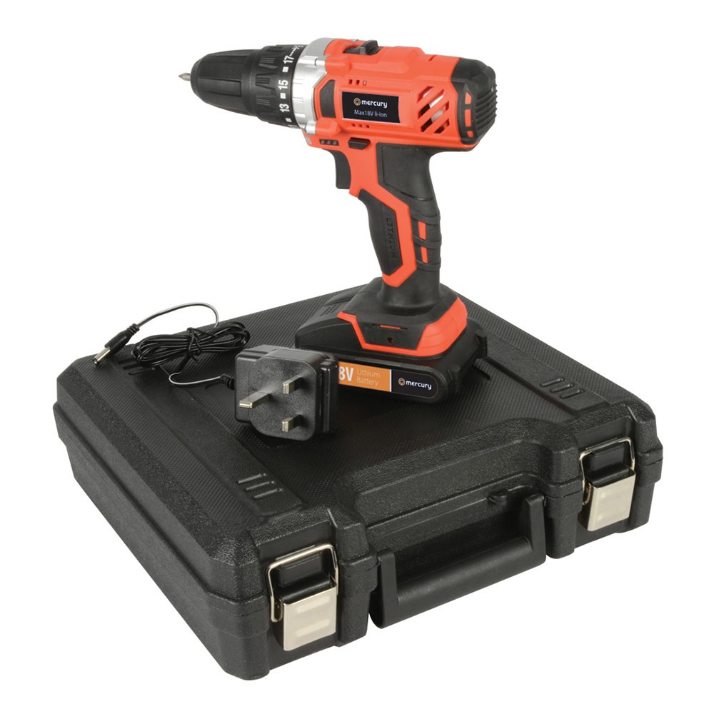 11 Акумулаторен ударен винтоверт бормашина 18V комплект с куфар, 12 аксесоара, батерия | AVStore
