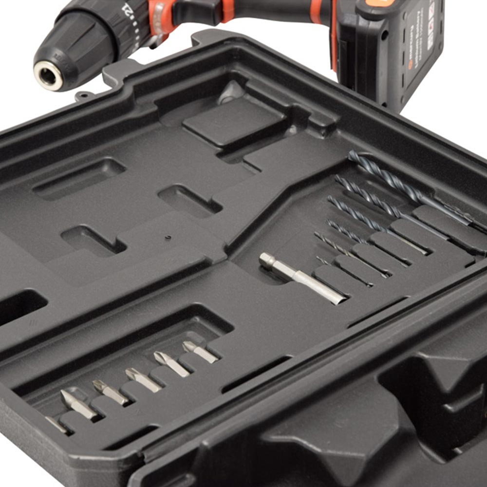 12 Акумулаторен ударен винтоверт бормашина 18V комплект с куфар, 12 аксесоара, батерия | AVStore