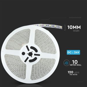 LED лента 7.2W/M 6000K IP65 24V двойно PCB VT-2835-120 V-TAC ролка 10 метра | AVStore