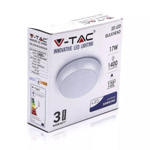 LED плафон със сензор и аварийно захранване 17W 4000K Ф320 Samsung кръгъл VT-19 V-TAC | AVStore