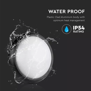 LED плафон черен 8W 3000K Ф180 кръгъл VT-8014 V-TAC | AVStore