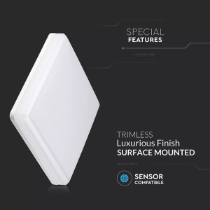 LED плафон 25W 3000K квадратен VT-8066 V-TAC | AVStore