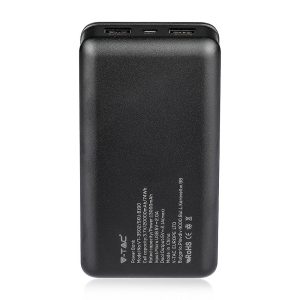 Външна батерия Power Bank, Micro USB 20000 mAh VT-3502 V-TAC черна | AVStore
