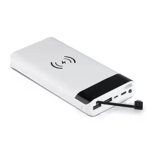 Външна батерия с безжично зареждане Power Bank USB C, Micro USB 20000 mAh VT-3508 V-TAC бяла | AVStore