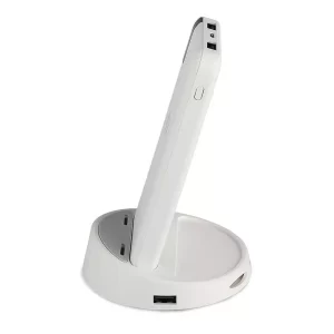 Външна батерия с безжично зареждане Power Bank 8000 mAh + зарядна станция, бяла, VT-3509 V-TAC | AVStore