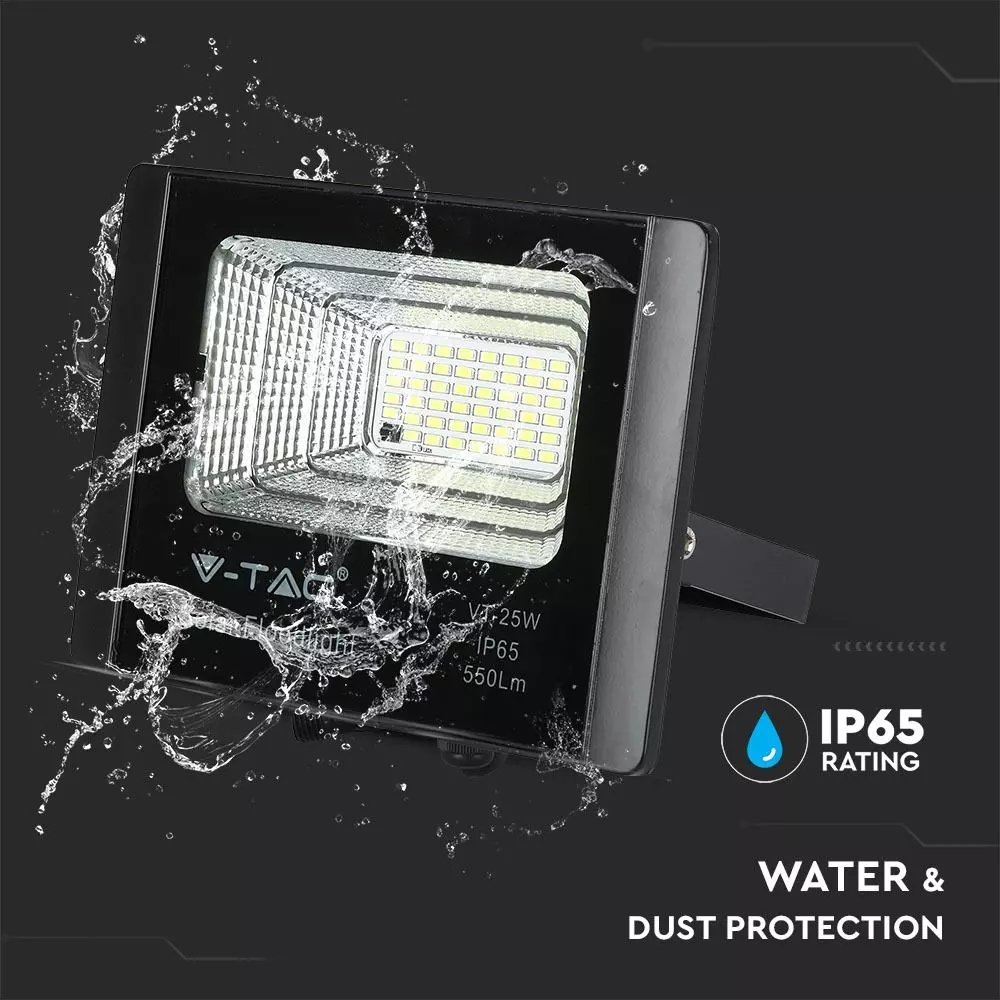 8573 LED соларен прожектор 12W 4000K VT-25W черен 9 LED соларен прожектор 12W 4000K VT-25W черен | AVStore