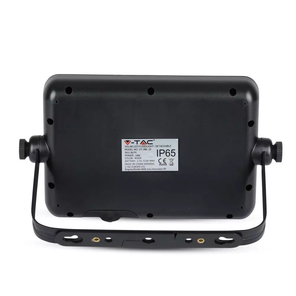 8674 LED соларен прожектор 10W 4000K VT-788-10 черен 3 LED соларен прожектор 10W 4000K VT-788-10 черен | AVStore