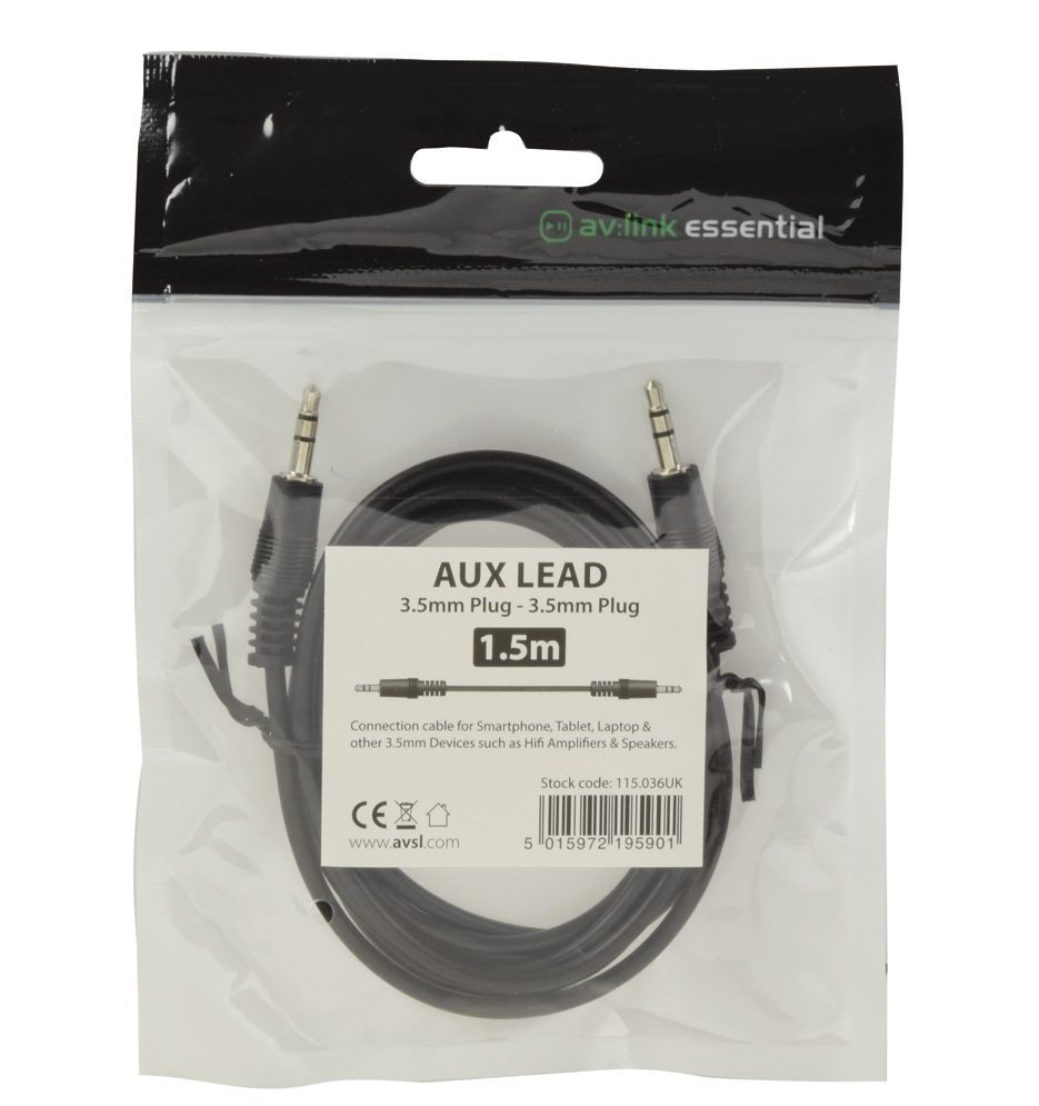 AUX кабел 1.5 метра жак 3.5мм AV:LINK | AVStore