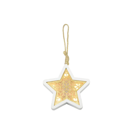 Коледна украса lyyt Hanging Star Tree Decoration, фигурка звезда, с LED подсветка, на батерии | AVStore