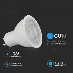 LED луничка 6W GU10 3000K Samsung чип VT-227D V-TAC | AVStore