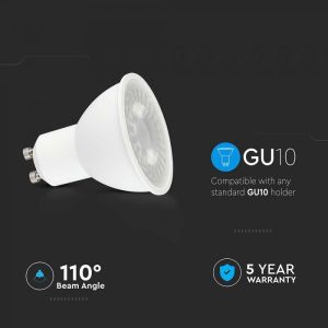 LED луничка 7.5W GU10 6500K Samsung чип VT-292 V-TAC | AVStore