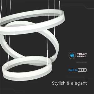 LED пендел 3 ринга 86W 3000K V-TAC VT-82-3D бял | AVStore