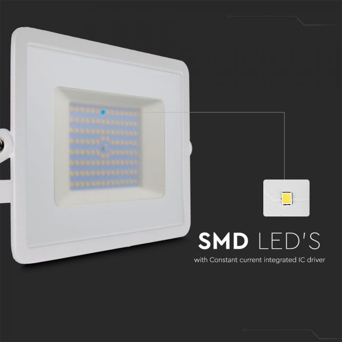 215969-i1 LED прожектор 100W 6500K SMD чип VT-40101 V-TAC бял | AVStore