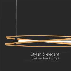 LED пендел дървен 15W 3000K V-TAC VT-7978 | AVStore