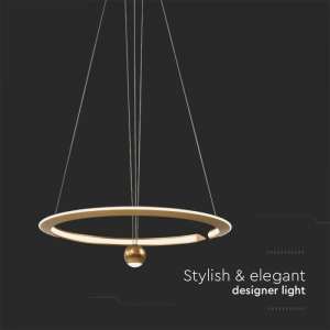 LED пендел с регулируем кабел 45W 3000K V-TAC VT-10126 златист | AVStore