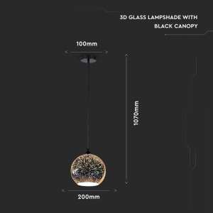 Стъклен пендел сфера Ø200mm V-TAC VT-7206 | AVStore