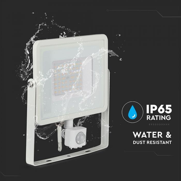 466-i4_1355 LED прожектор със сензор за движение 50W 3000K VT-50-S V-TAC бял | AVStore