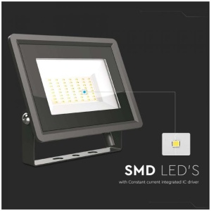 LED прожектор 50W 4000K SMD чип VT-4954 V-TAC черен | AVStore