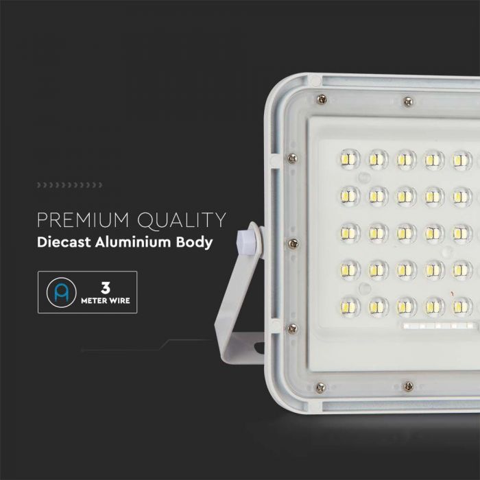 7841-i5_1 LED соларен прожектор 10W 4000K VT-80W бял | AVStore