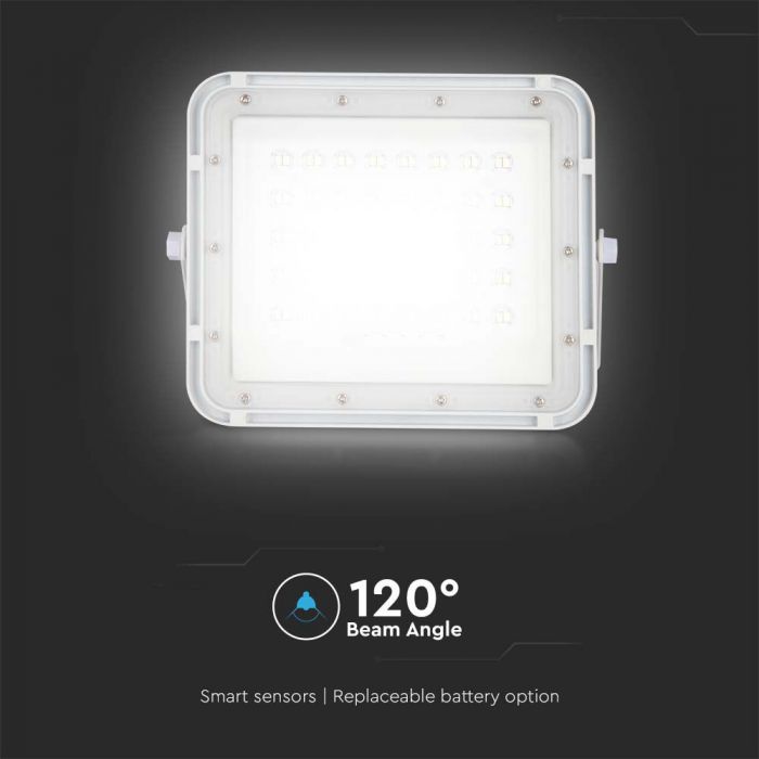 7841-i7_1 LED соларен прожектор 10W 4000K VT-80W бял | AVStore