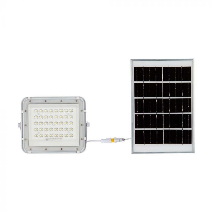 7841-p3_1 LED соларен прожектор 10W 4000K VT-80W бял | AVStore