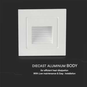 LED лампа за стъпала 3W 3000K VT-1128 V-TAC бяла | AVStore