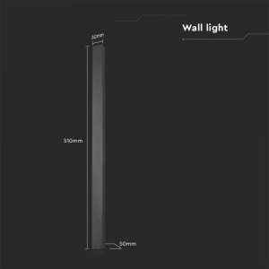 LED линейна стенна лампа 10W 3000K VT-1173 V-TAC черна | AVStore