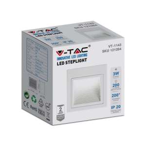 LED лампа за стъпала 3W 4000K VT-1143 V-TAC бяла | AVStore