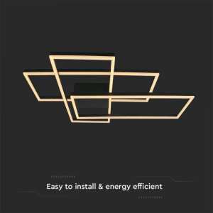 LED плафон квадратен 47W 3000K VT-7926 V-TAC черен | AVStore