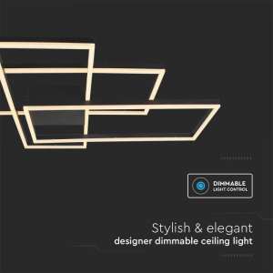 LED плафон квадратен 47W 3000K VT-7926 V-TAC черен | AVStore