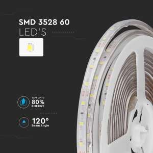 LED лента 4.2W/M 3000K IP65 12V VT-3528-60 V-TAC ролка 5 метра | AVStore