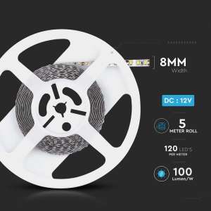 LED лента 8W/M 4000K IP20 12V VT-3528-120 V-TAC ролка 5 метра | AVStore