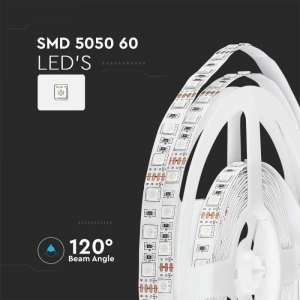 LED лента 7W/M RGB IP20 12V VT-5050-60 V-TAC ролка 5 метра | AVStore