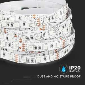 LED лента 7W/M RGB IP20 12V VT-5050-60 V-TAC ролка 5 метра | AVStore