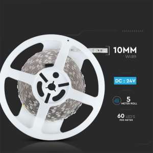 LED лента 10W/M 4000K IP20 24V VT-5050-60 V-TAC ролка 5 метра | AVStore