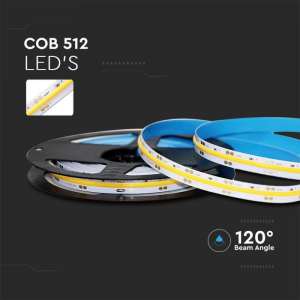 LED COB лента 13W/M 4000K IP20 24V VT-COB-512 V-TAC ролка 5 метра | AVStore