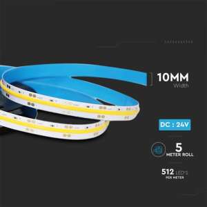 LED COB лента 13W/M 4000K IP20 24V VT-COB-512 V-TAC ролка 5 метра | AVStore