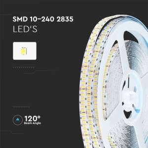 LED лента 15W/M 4000K IP20 24V VT-10-240 2835 V-TAC ролка 10 метра | AVStore
