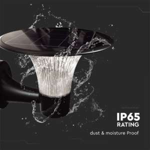 LED соларна стенна лампа 15W 6000+4000K VT-425 V-TAC черна | AVStore