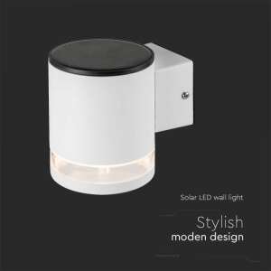 LED соларна стенна лампа 1W 3000K VT-1139 V-TAC бяла | AVStore