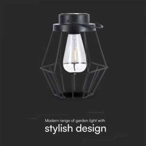 LED соларна лампа 2700K VT-7995 V-TAC черна метална | AVStore