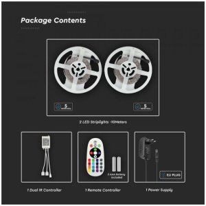 LED лента комплект 4.8/M RGB IP20 VT-5050-300 V-TAC 2 ролки по 5 метра | AVStore