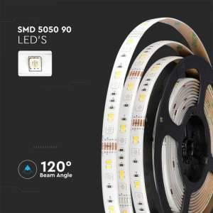 LED лента /комплект/ 15W/M RGB+3IN1 IP65 VT-5050-90 V-TAC ролка 5 метра | AVStore
